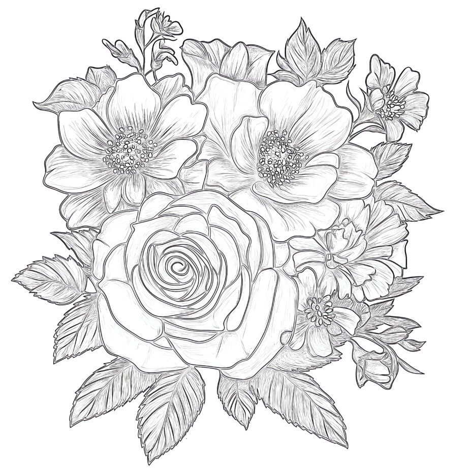 free floral coloring pages