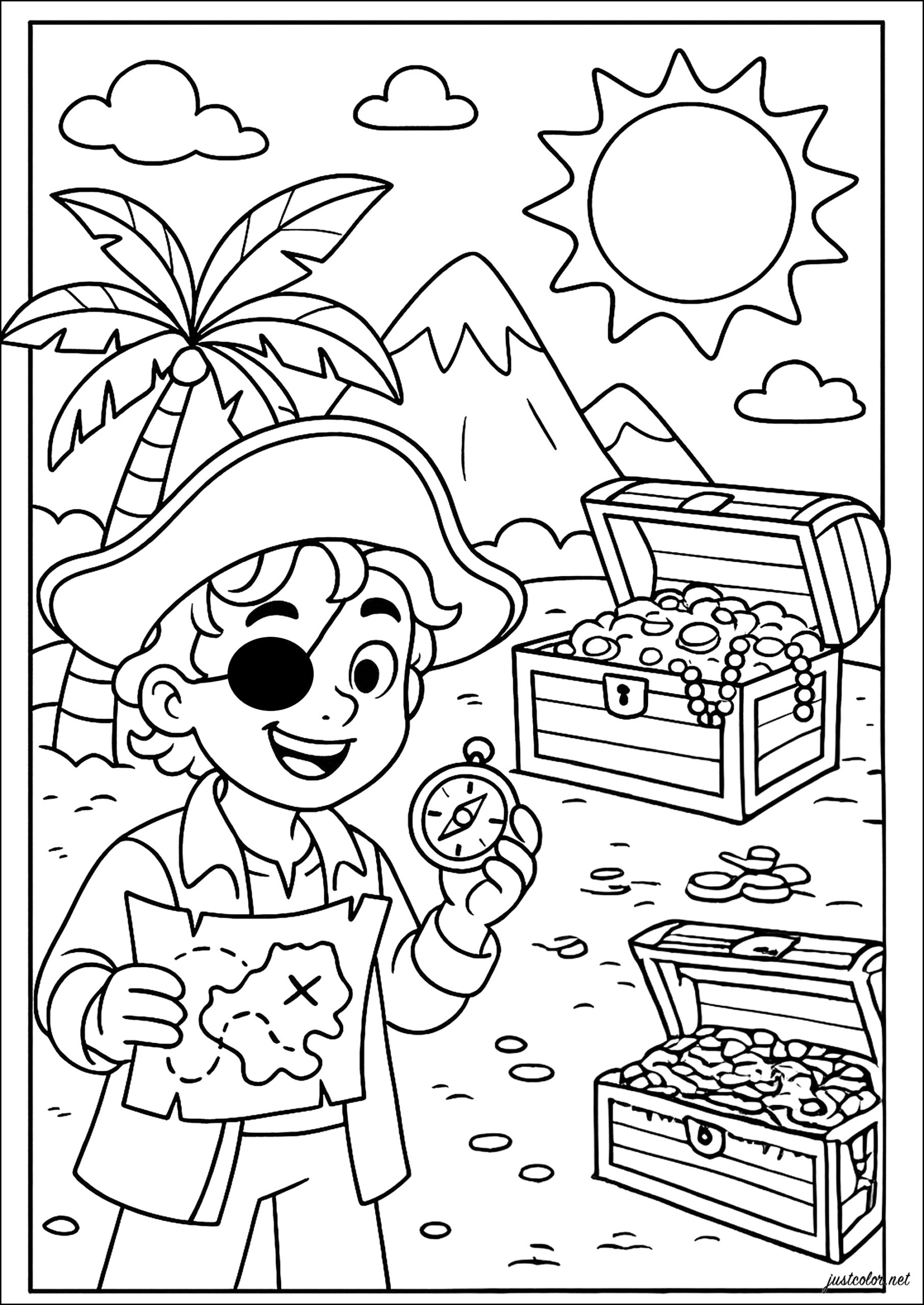 Adventure On A Mysterious Island Pirate Coloring Pages Adventure On A Mysterious Island Pirate Coloring Pages