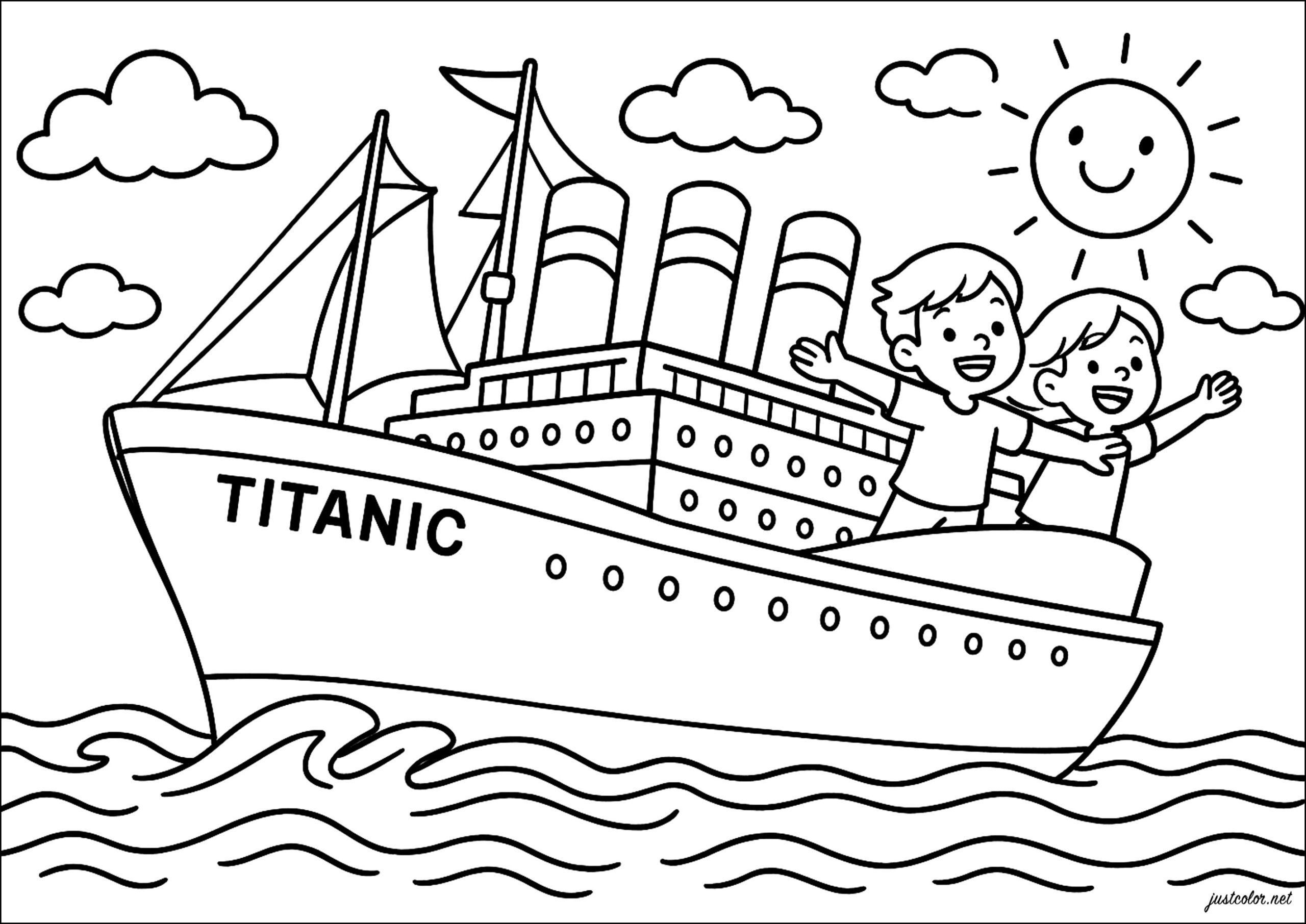 titanic coloring page