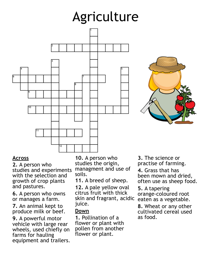 Agriculture Crossword WordMint