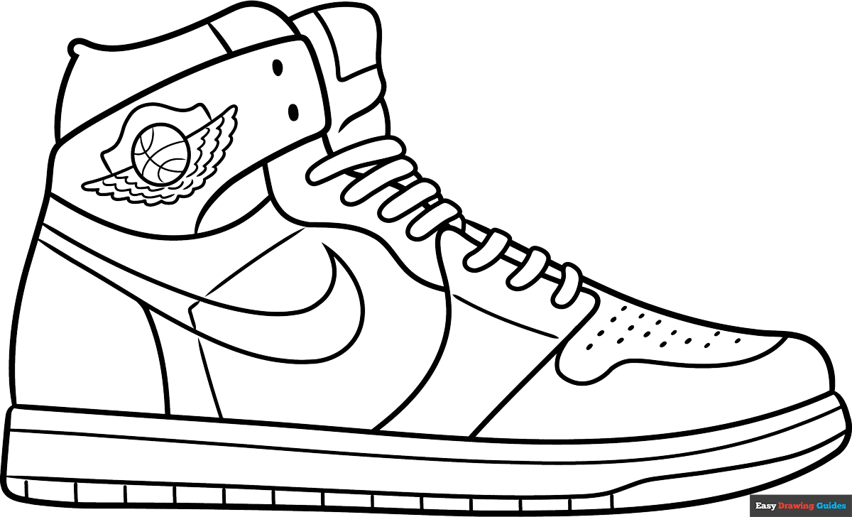Air Jordan 1 Outline Coloring Page Easy Drawing Guides Air Jordan 1 Outline Coloring Page Easy Drawing Guides