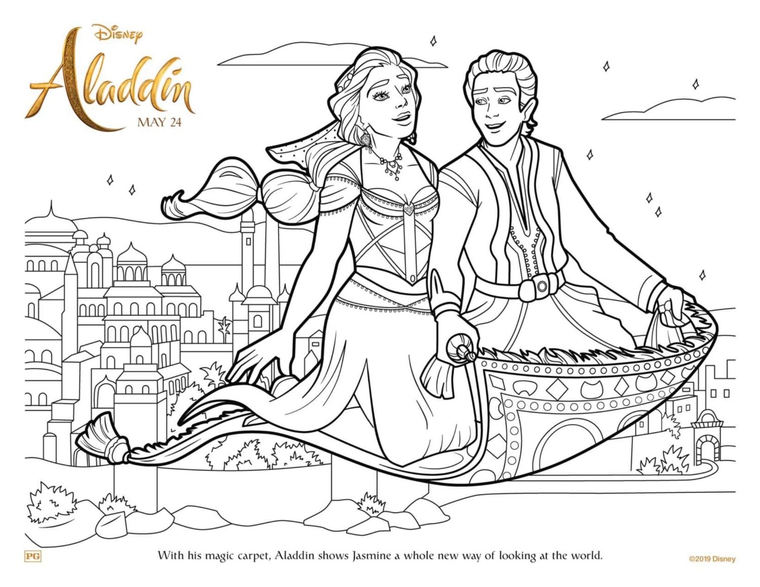 Aladdin Coloring Pages And Activity Sheets Crazy Adventures In Parenting