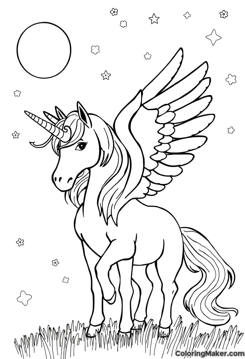 Alicorn Coloring Pages 6 Free Printables ColoringMaker