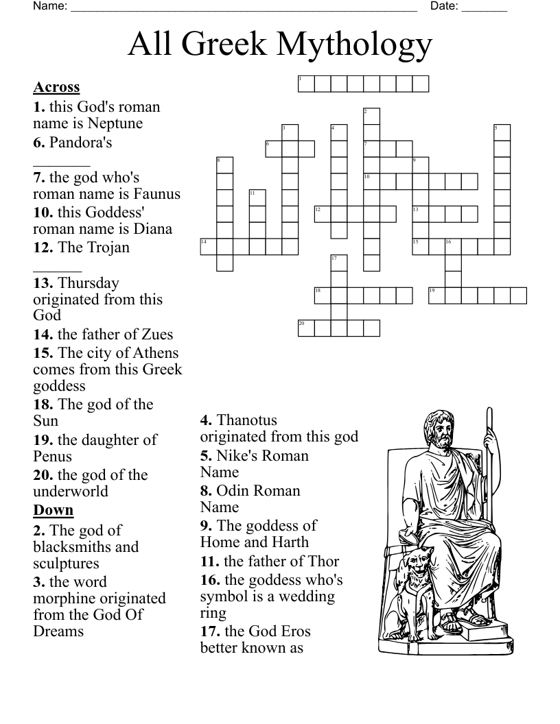 All Greek Mythology Crossword WordMint All Greek Mythology Crossword WordMint