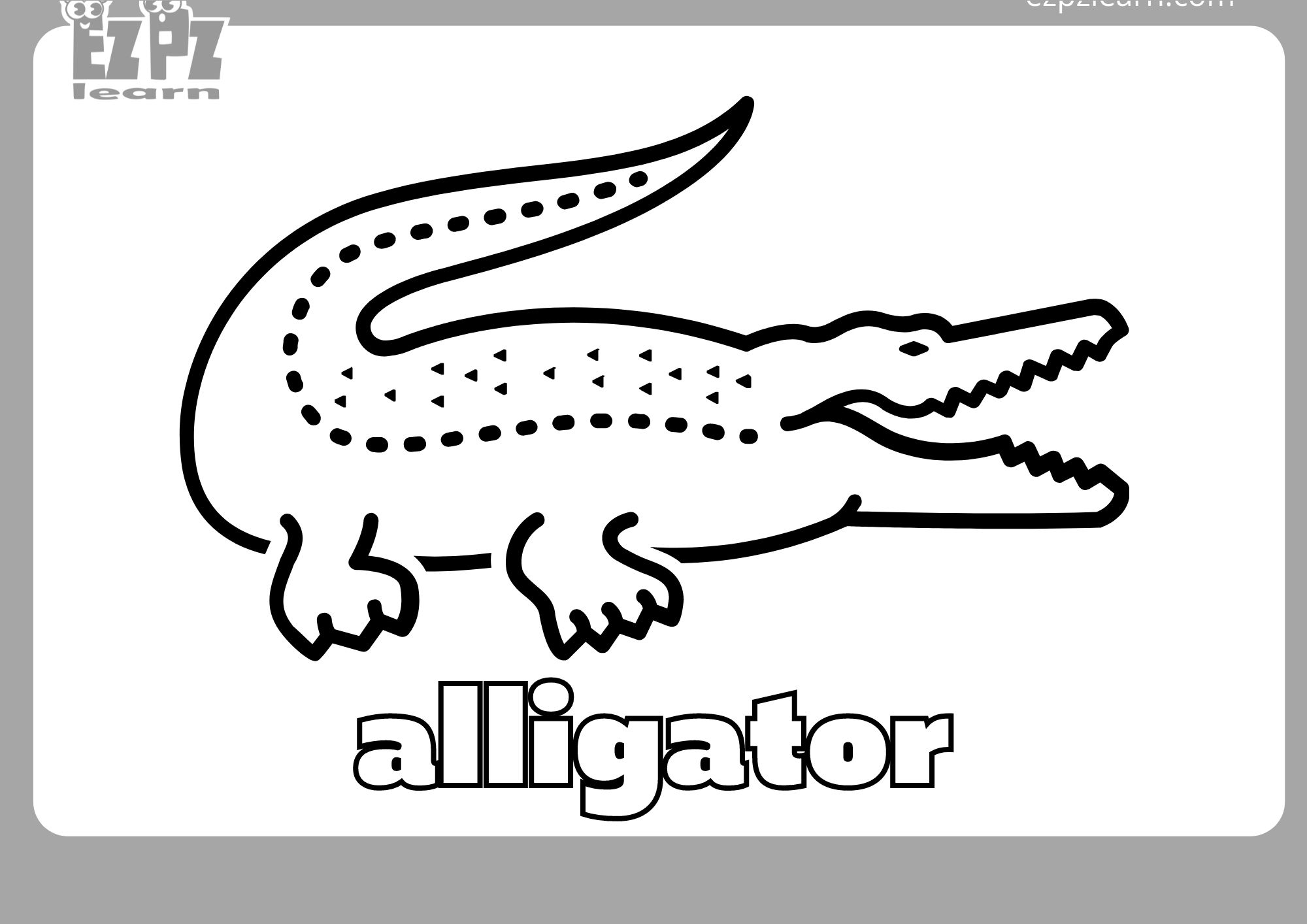 alligator coloring page