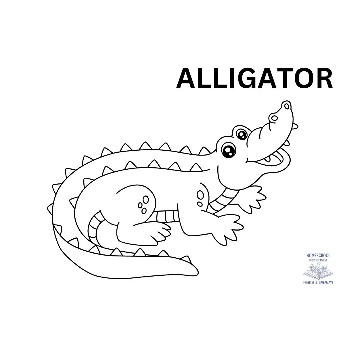 Alligator Coloring Page Homeschool Freebies And Giveaways