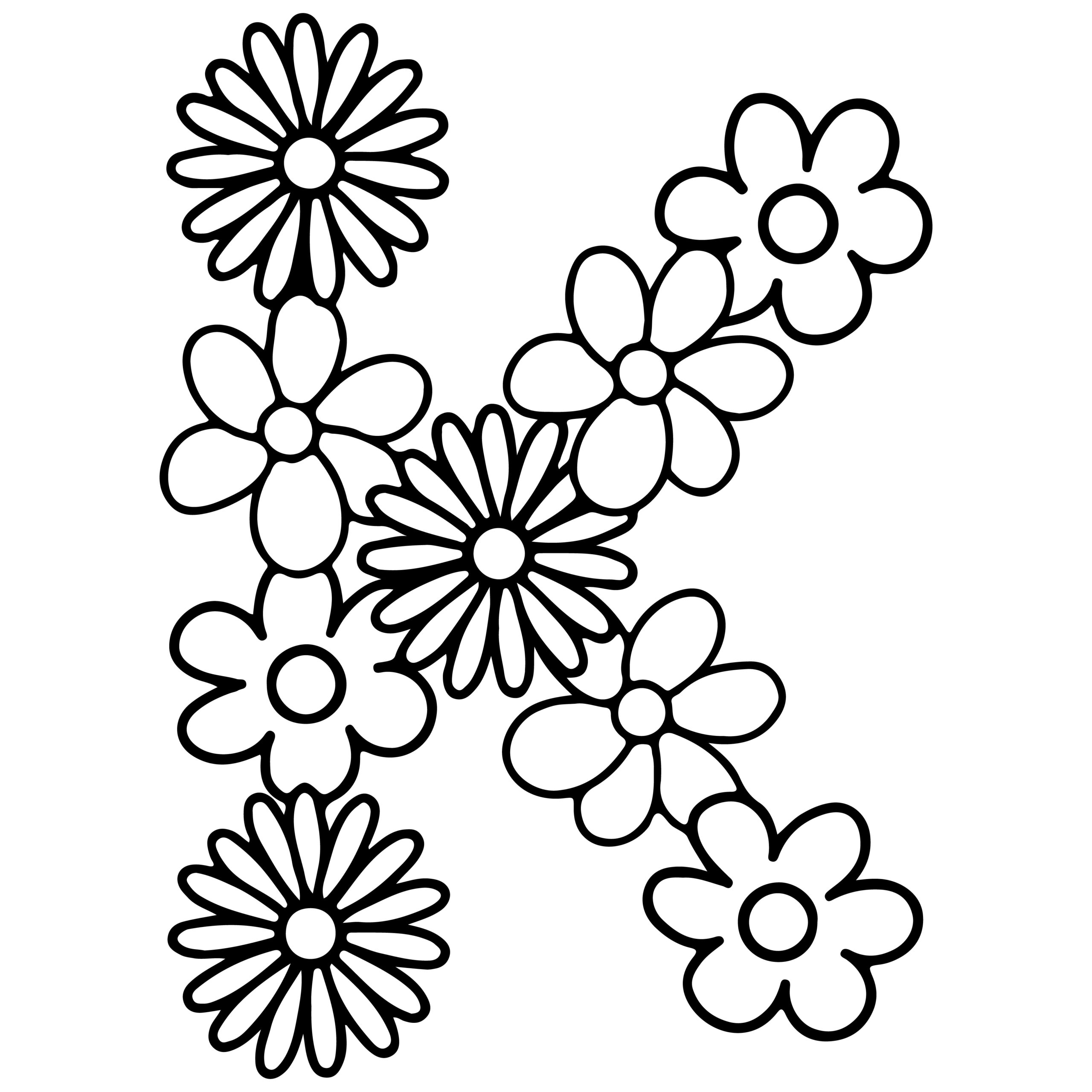 easy flower coloring pages