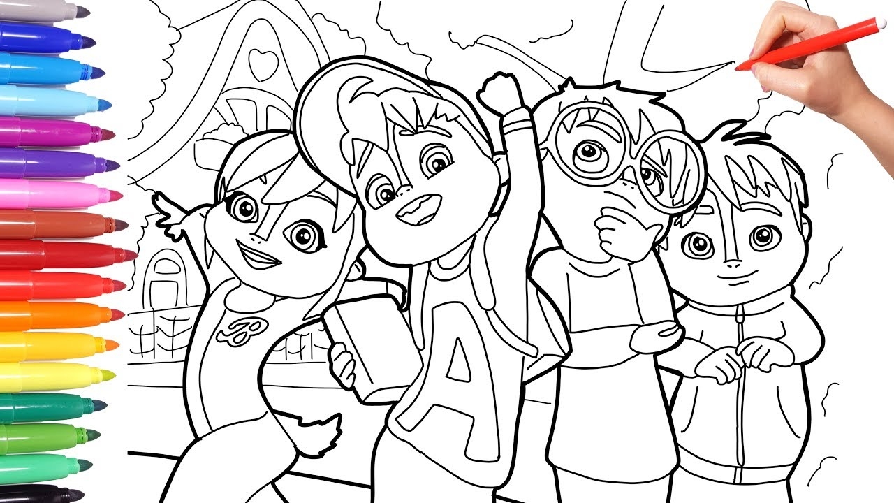 Alvinnn And The Chipmunks Alvin Coloring Page For Kids How To Draw Color Alvin Simon Theo Brittany YouTube