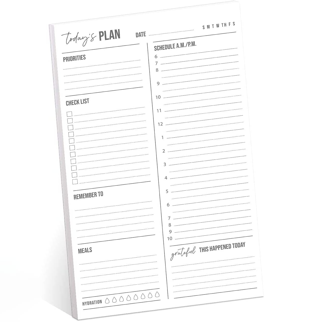 Amazon Daily To Do List Sticky Notepad 6 X 10 Sticky Note Fill in Schedule Today s Plan Reminder Gratitude Self Care Checklist Office Products