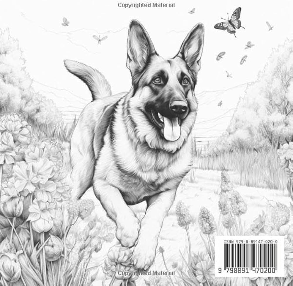 Amazon German Shepherd Dogs Coloring Book 9798891470200 Vine Vivia Vine Vivia Books