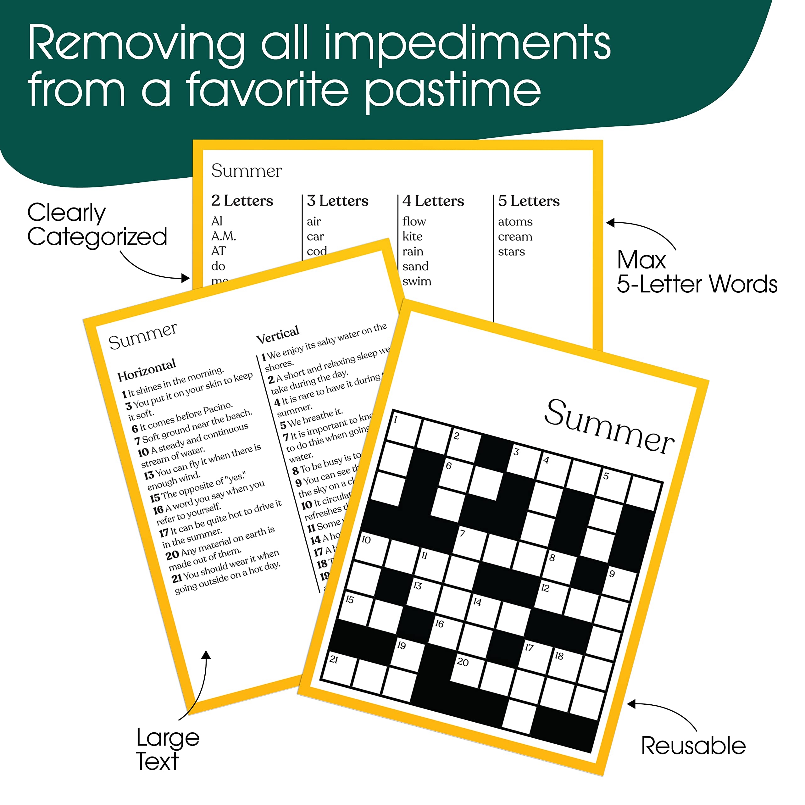 Amazon Keeping Busy Crossword Large Print Adult Puzzle 6 Reusable Sheets Clue Guides Marker Dementia Activities For Seniors Alzheimers Activities For Dementia Patients Best Gifts For Dementia Patients 