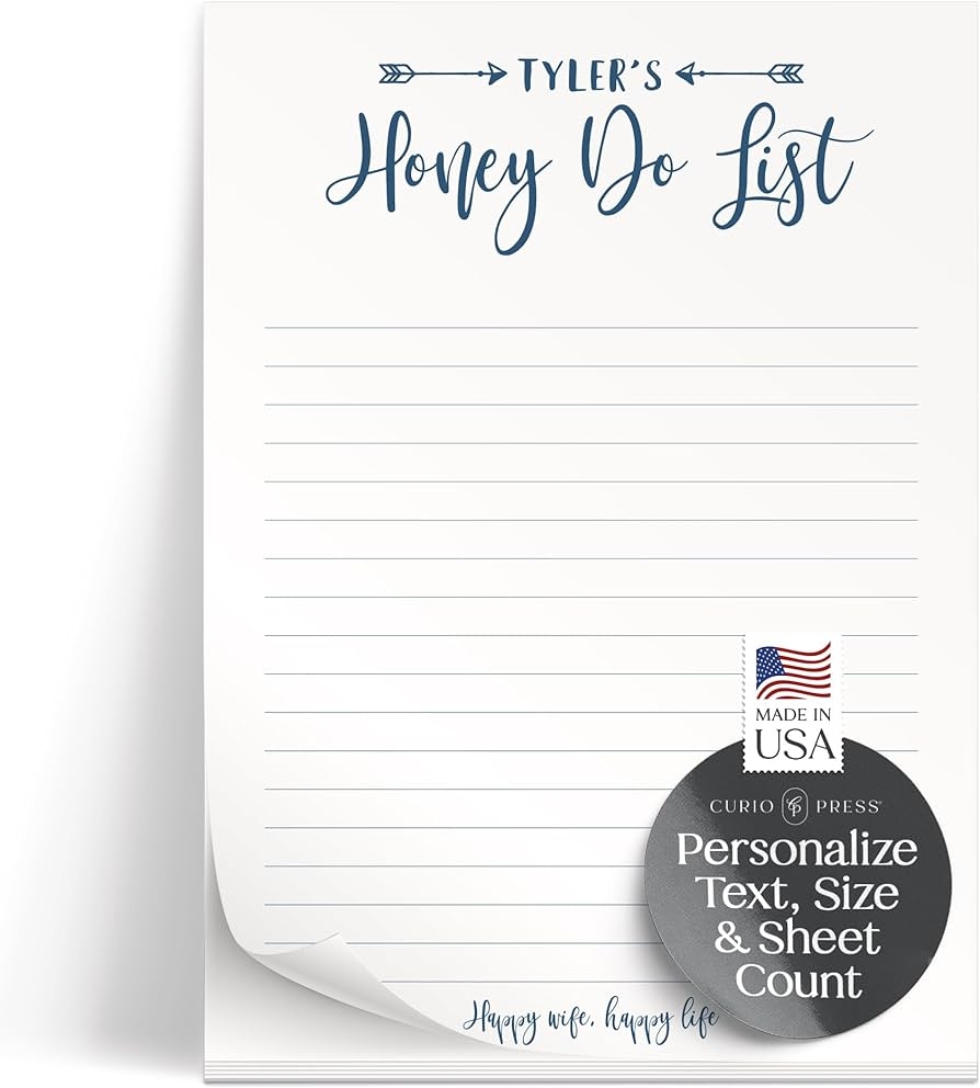 Amazon Personalized Notepads Funny Wife Gift For Husband Custom Stationery For Weekend To Do List Notepad Custom Notepad Gag Gifts Personalized Memo Pads Cute Dad Gifts Honey Do Pad 