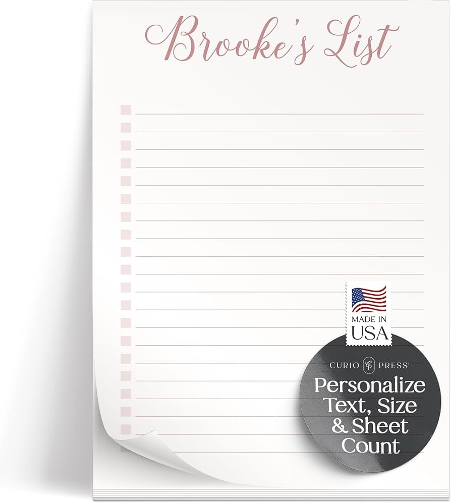 Amazon Personalized Notepads With Checkboxes Personalized To Do Notepad Personalized Stationery Custom Checklist Notepad Daily Plan Task List Daily List Notepad Personalized Memo Pads To Do List Pad Office Products
