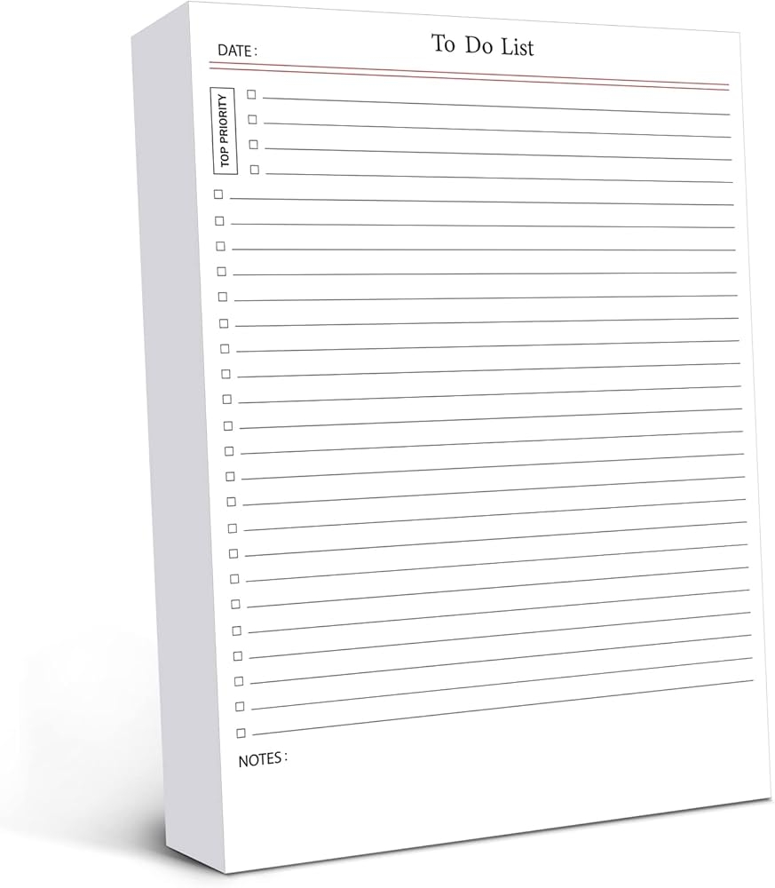 Amazon Spakon 300 Sheets Daily To Do List Notepad Notebook Library Card To Do Planner Checklist Memo Writing Pad Schedule Reminder Office Homework Planner For Task 6 X 8 Classic White Office