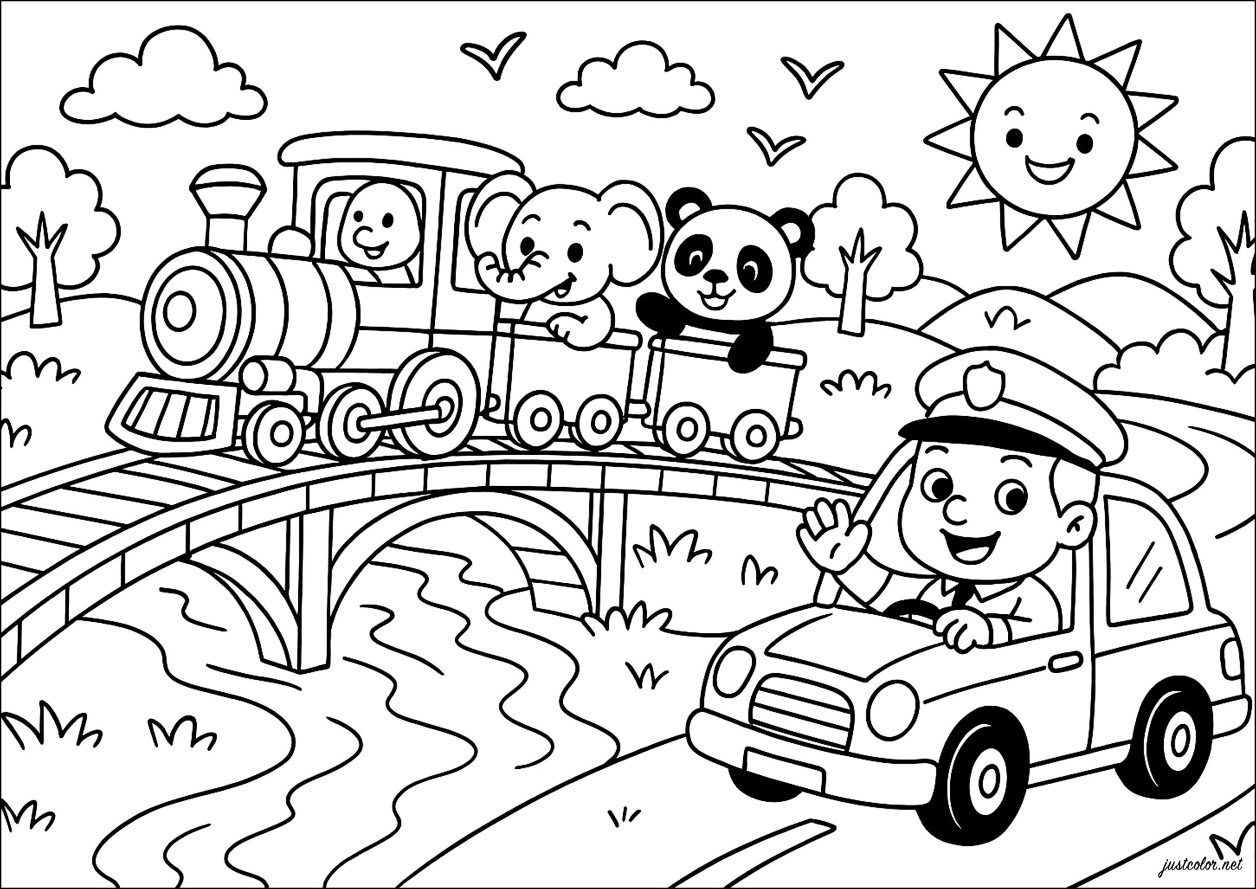 train printable coloring pages