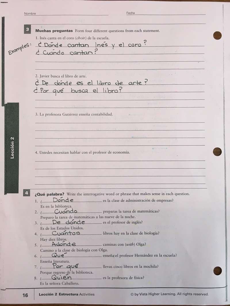 estructura spanish worksheet answers estructura spanish worksheet answers