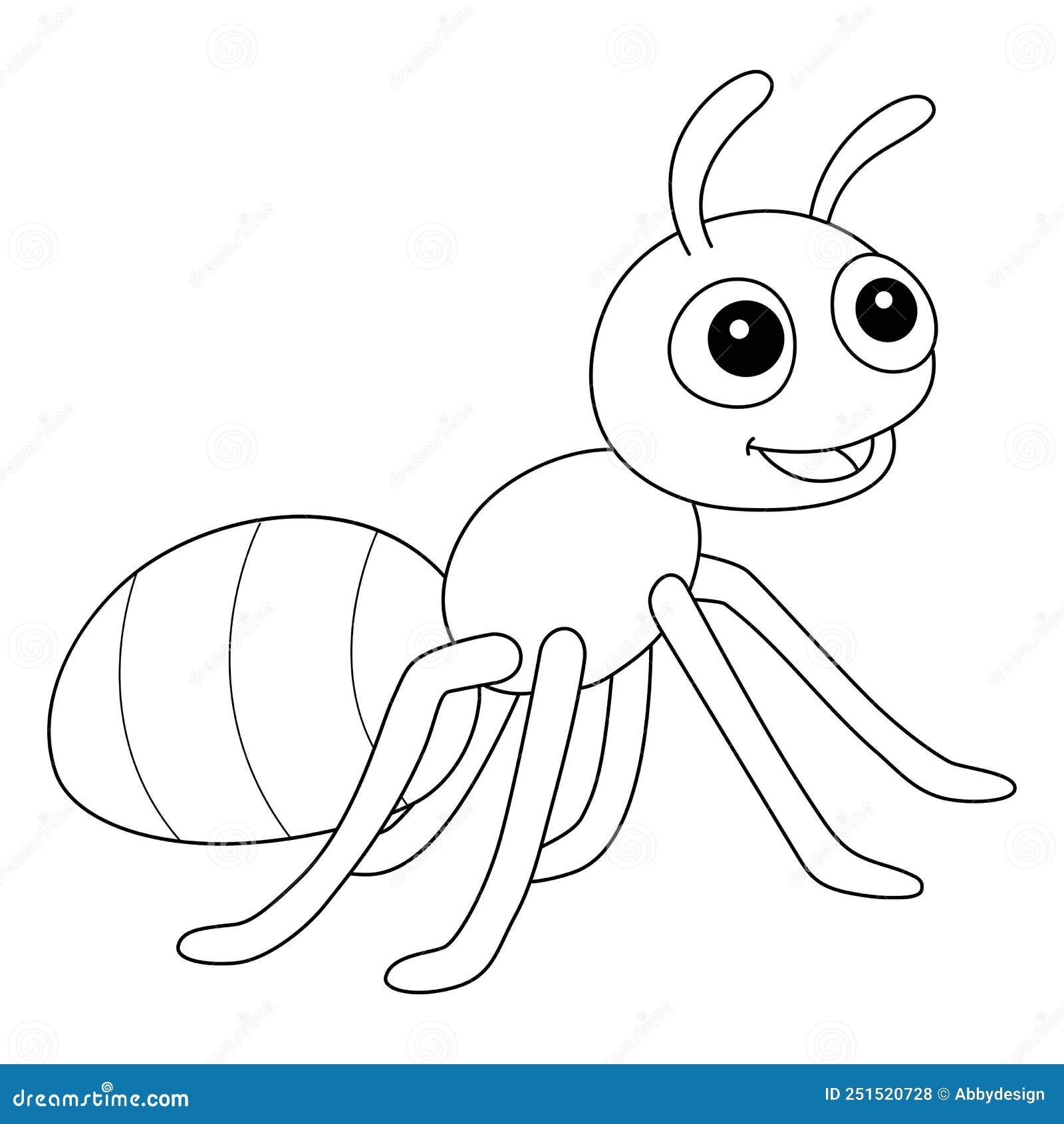 Ant Animal Coloring Page For Kids Stock Vector Illustration Of Coloring Silhouette 251520728