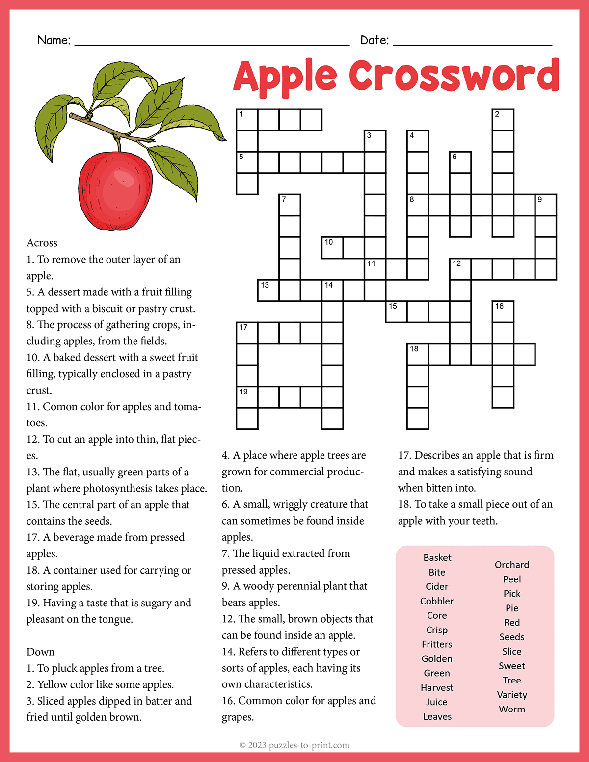 Apple Crossword Apple Crossword