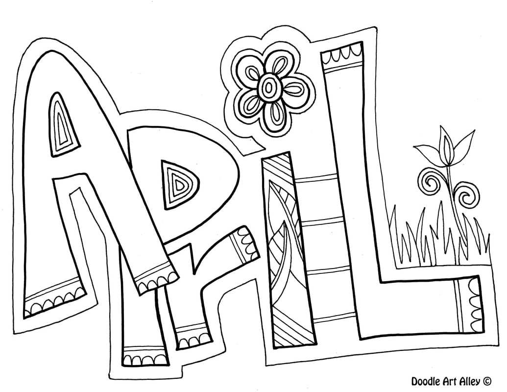 April Coloring Pages DOODLE ART ALLEY