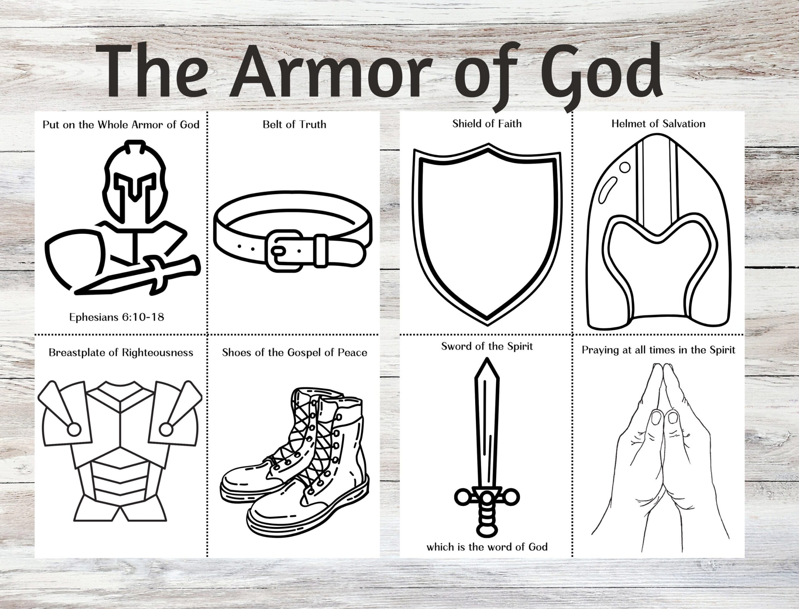 armor of god coloring pages