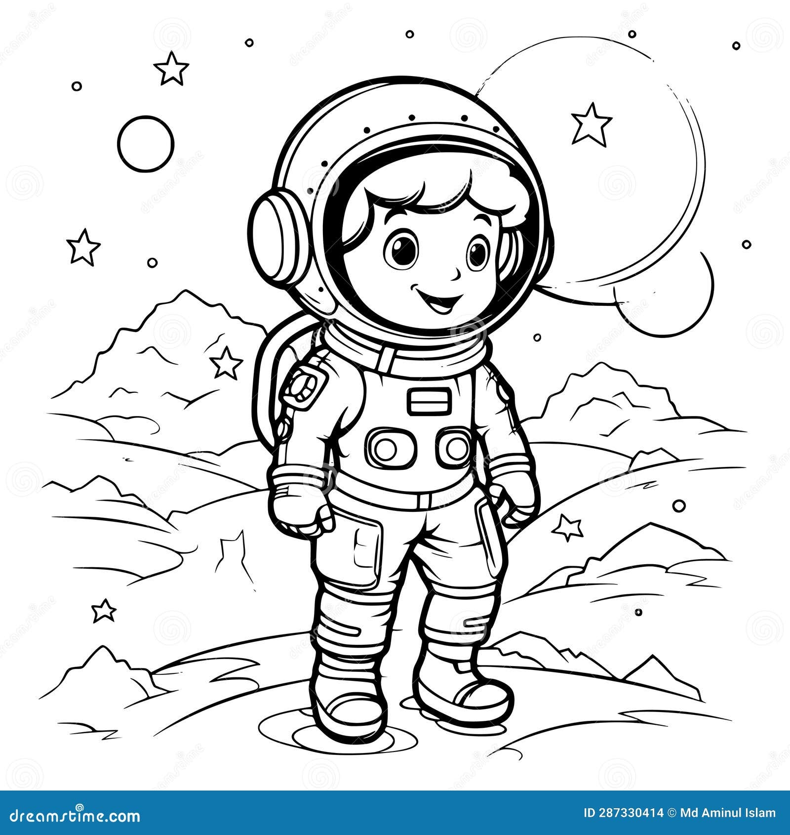 astronaut coloring page