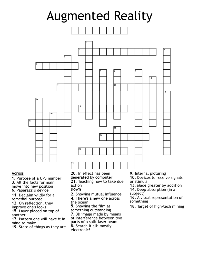 Augmented Reality Crossword WordMint