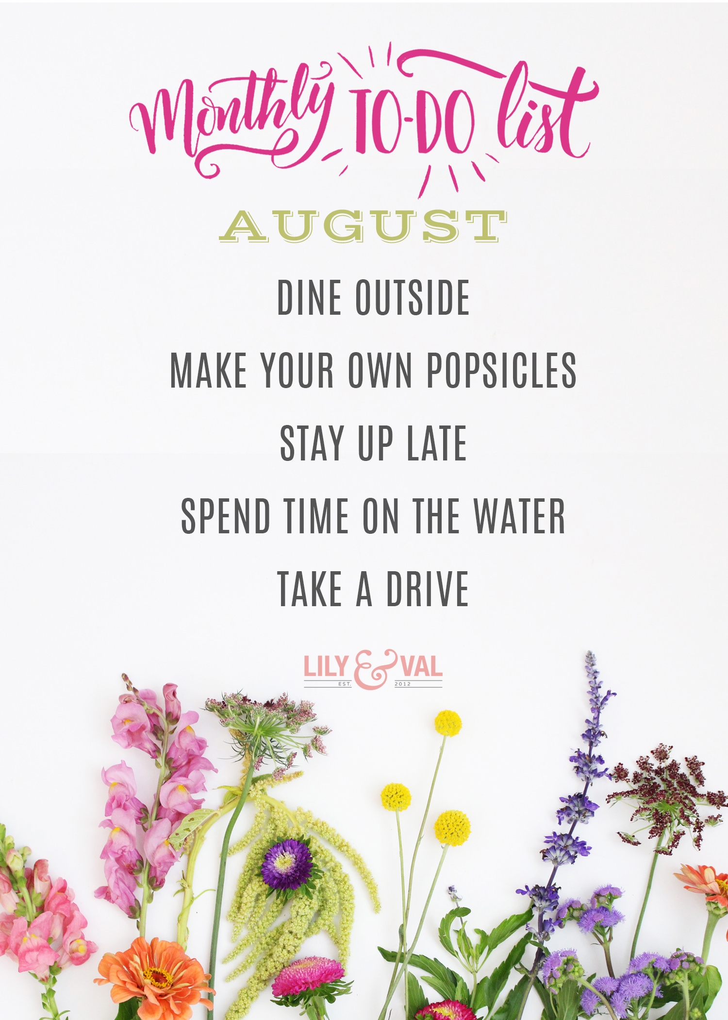 August To Do List Free Download Lily Val Living