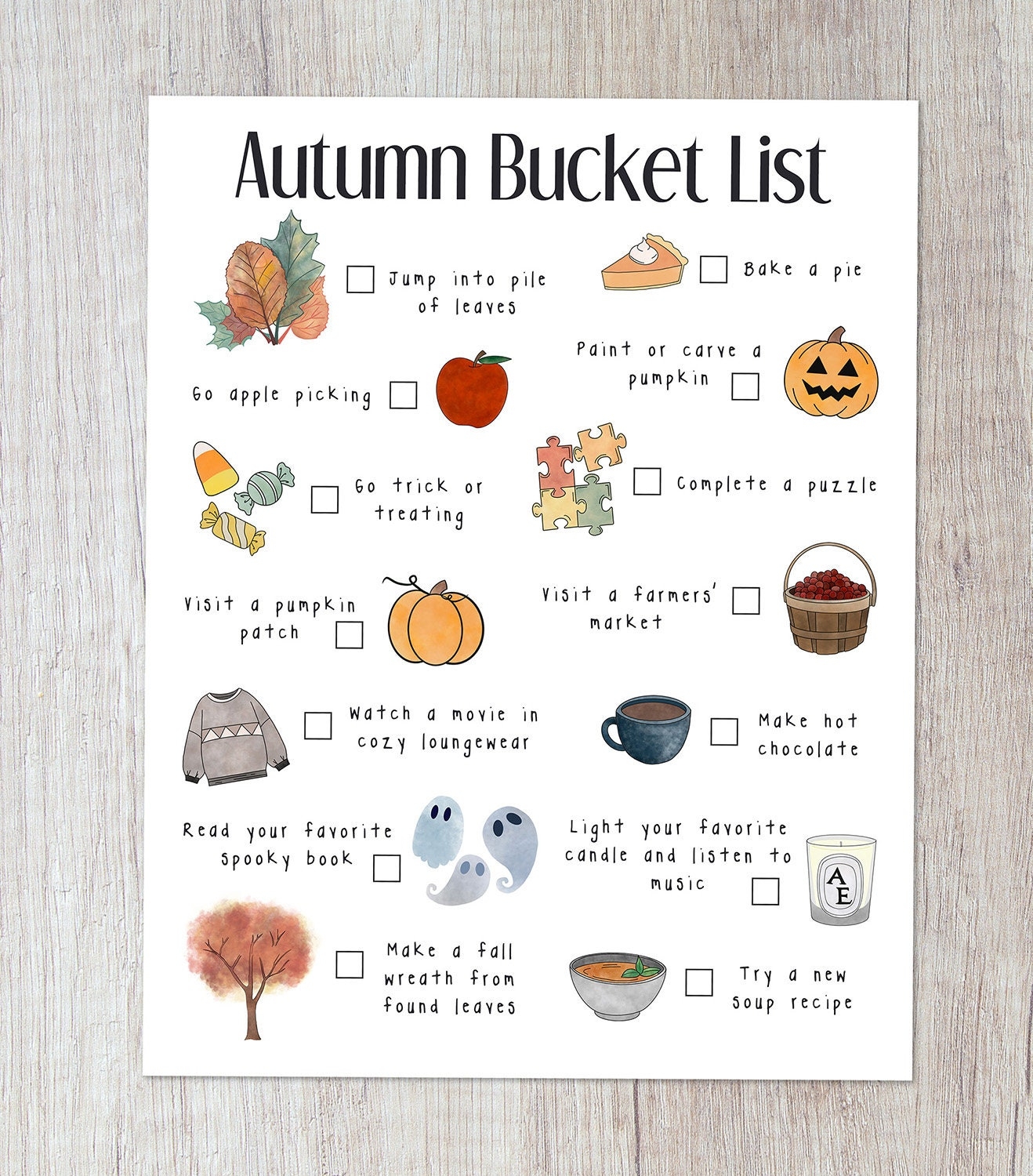 autumn to do list