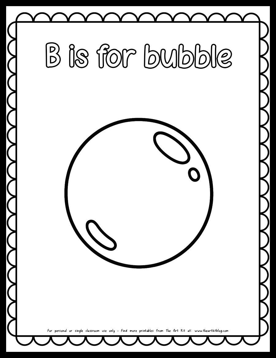 B bubble coloring page printable bubble Copy The Art Kit B bubble coloring page printable bubble Copy The Art Kit