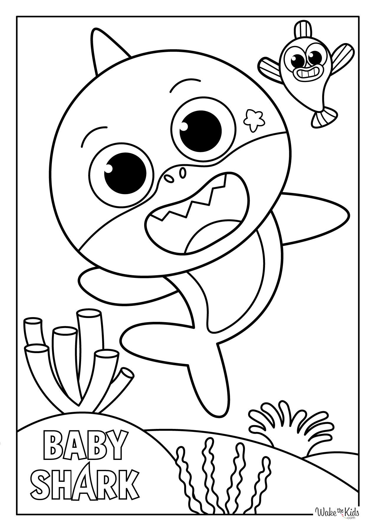 Baby Shark Coloring Pages Free Printable PDFs WakeTheKids