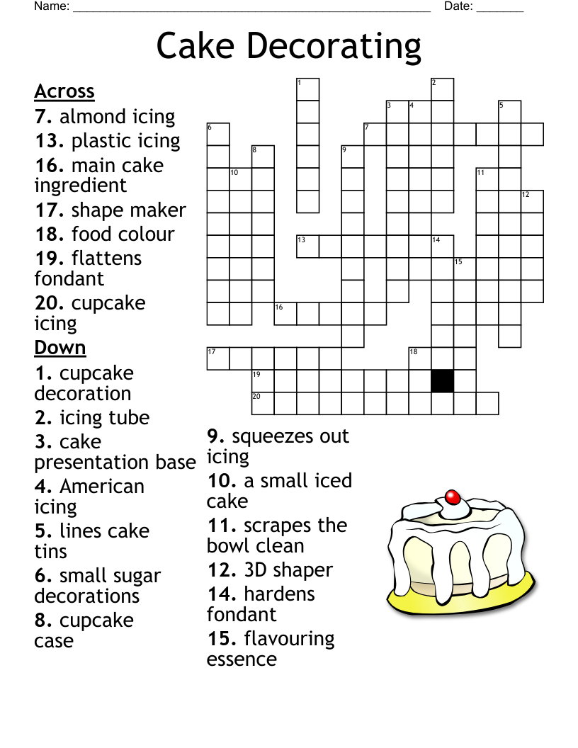 Baking Puzzle Crossword WordMint Baking Puzzle Crossword WordMint