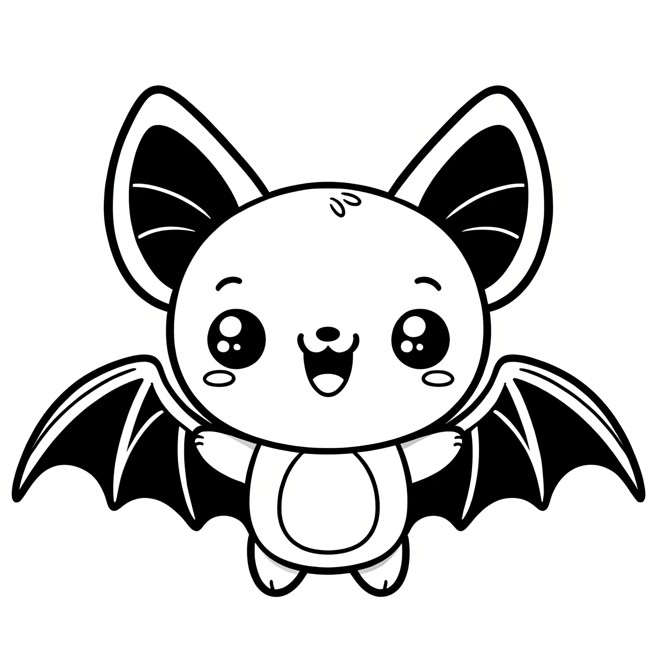 Bat Simple Halloween Coloring Page For Children Free 
