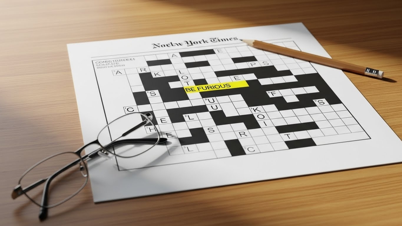 Be Furious NYT Crossword Clue Guide Answers Be Furious NYT Crossword Clue Guide Answers