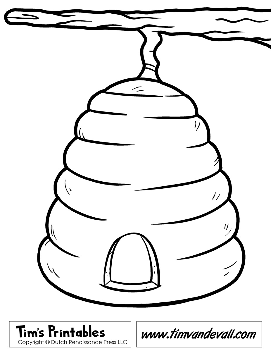 Beehive Template Beehive Coloring Page Beehive Template Beehive Coloring Page