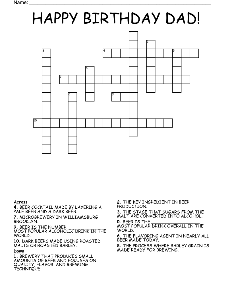 Beer Crossword WordMint Beer Crossword WordMint