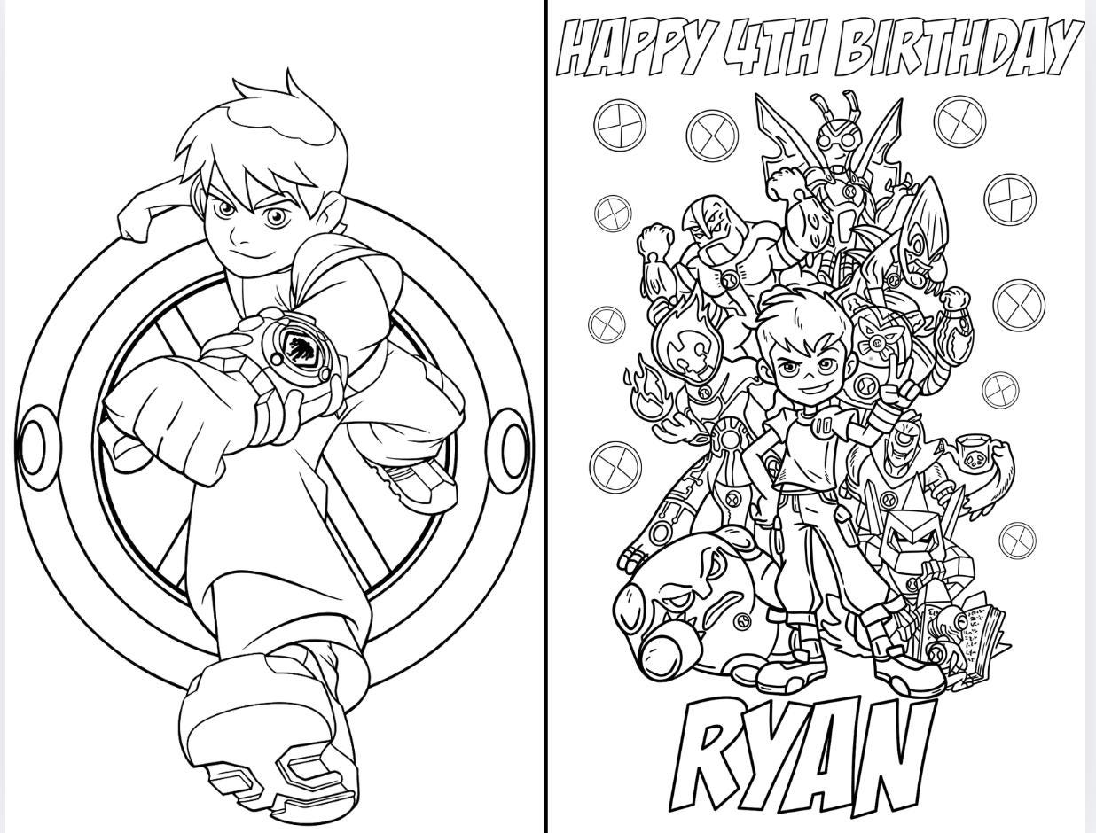 ben ten coloring pages