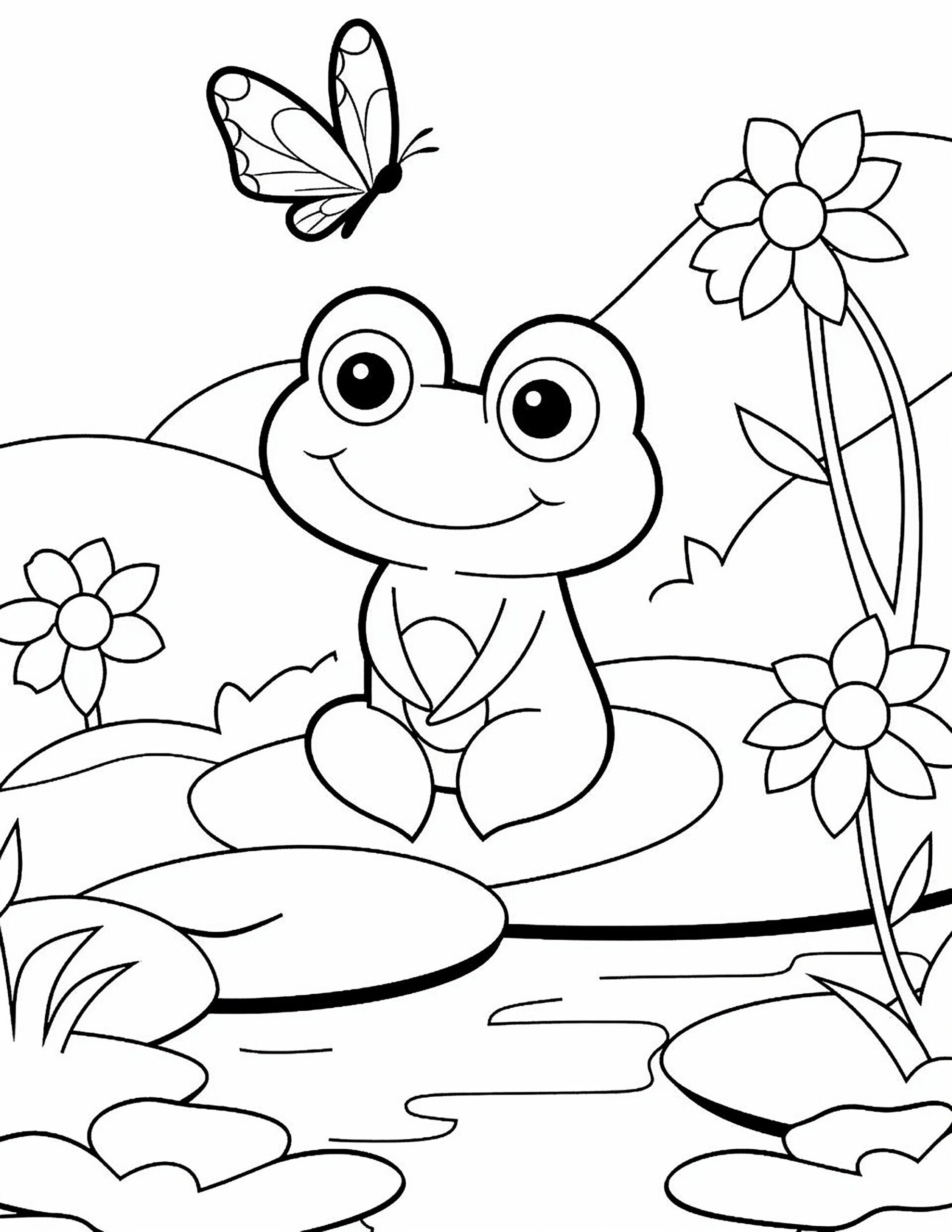 cute frog coloring pages