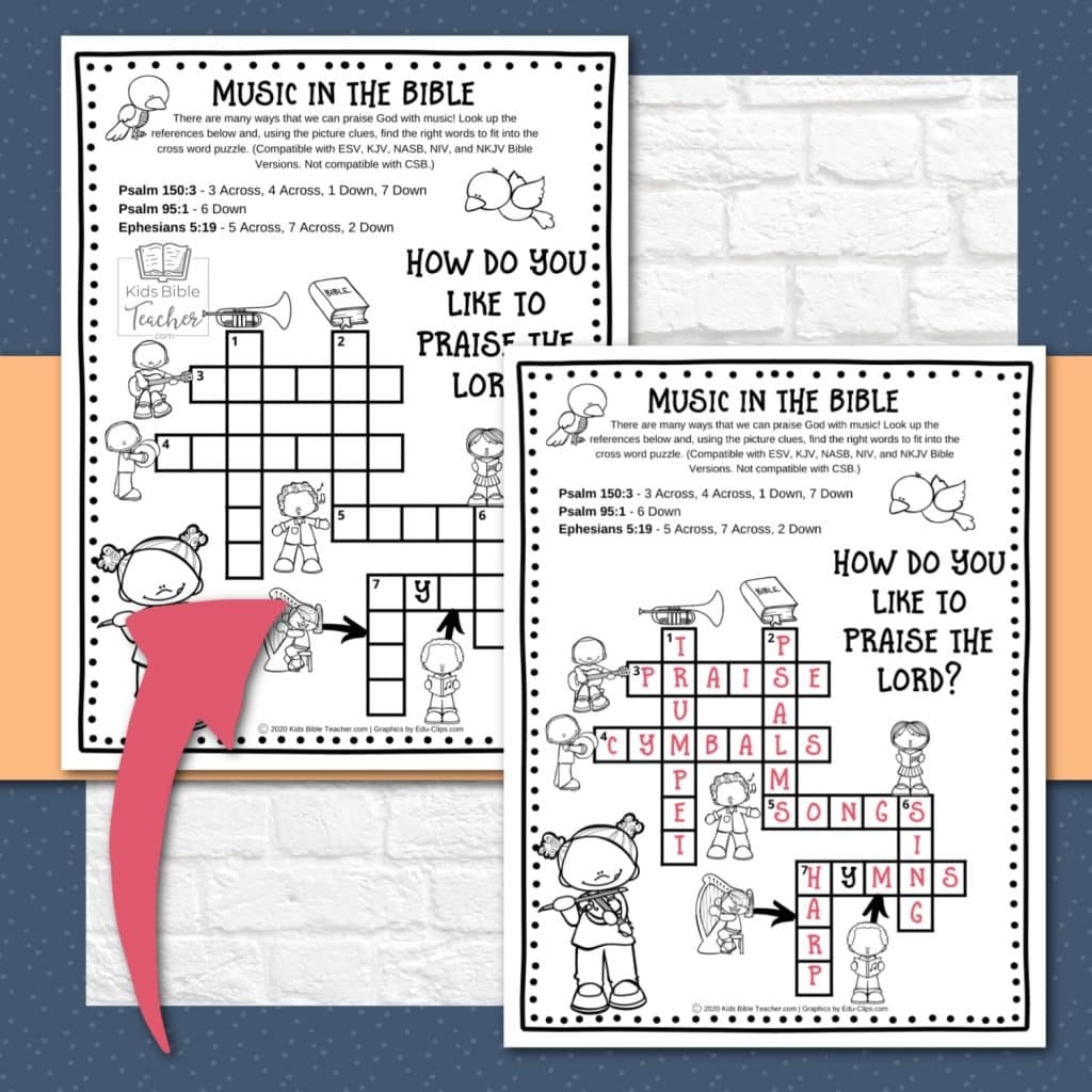 Bible Activity Pages About Music Kids Bible Teacher Bible Activity Pages About Music Kids Bible Teacher