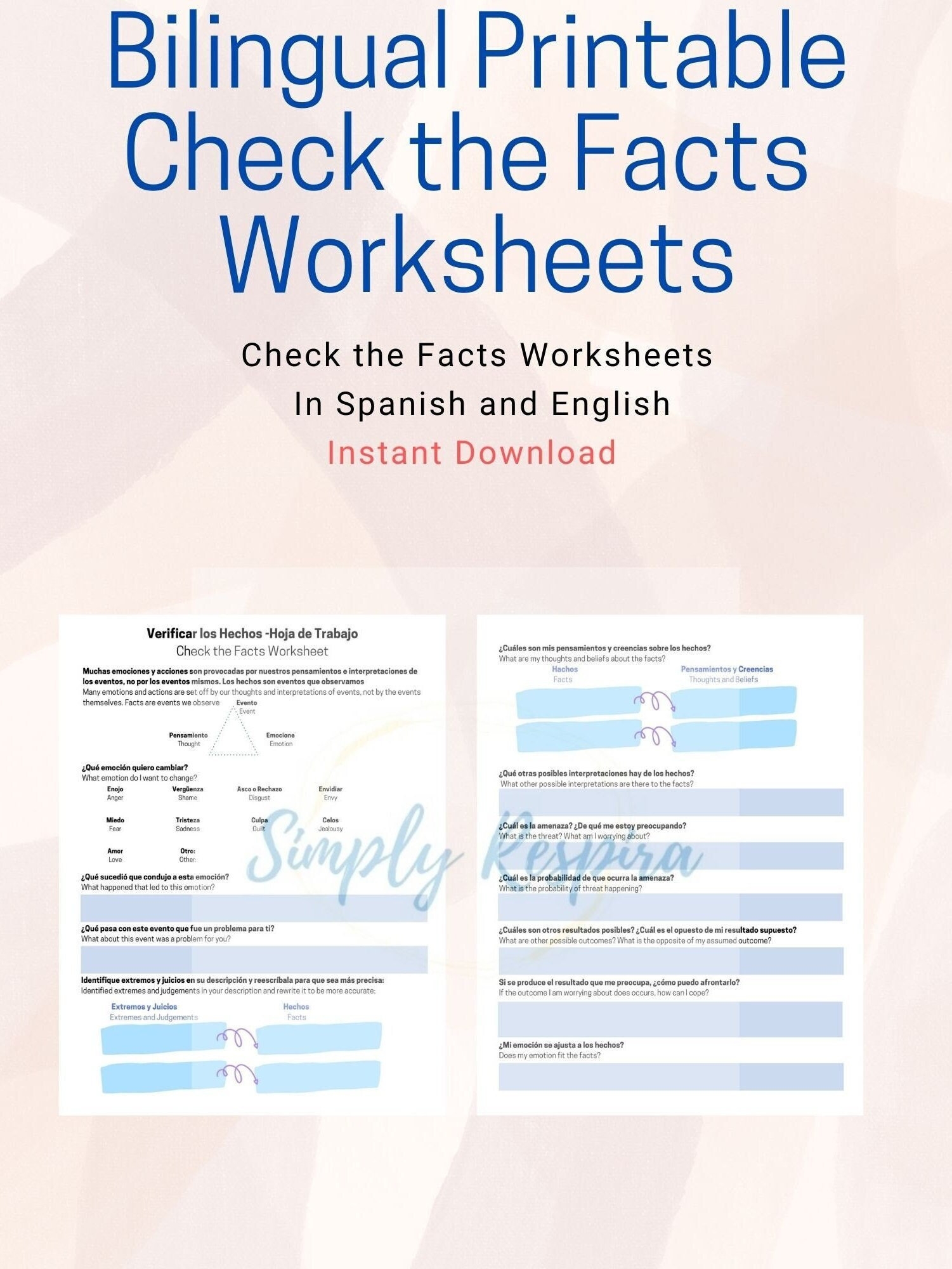 Bilingual Check The Facts Worksheet DBT CBT Worksheet Spanish English Self help Page Therapy Aid Espa ol Spanish Therapy Etsy Bilingual Check The Facts Worksheet DBT CBT Worksheet Spanish English Self help Page Therapy Aid Espa ol Spanish Therapy Etsy