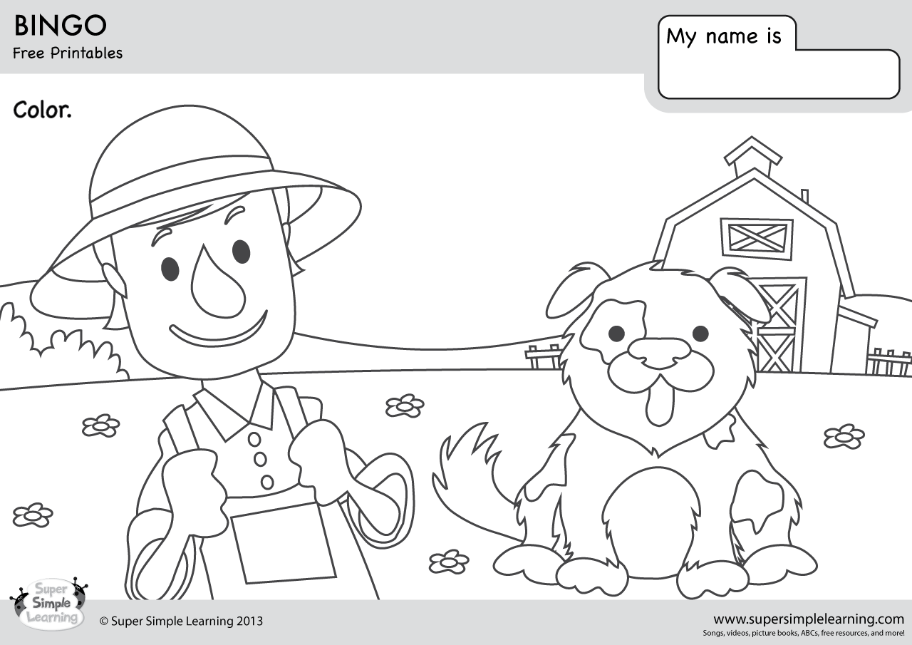 bingo coloring pages