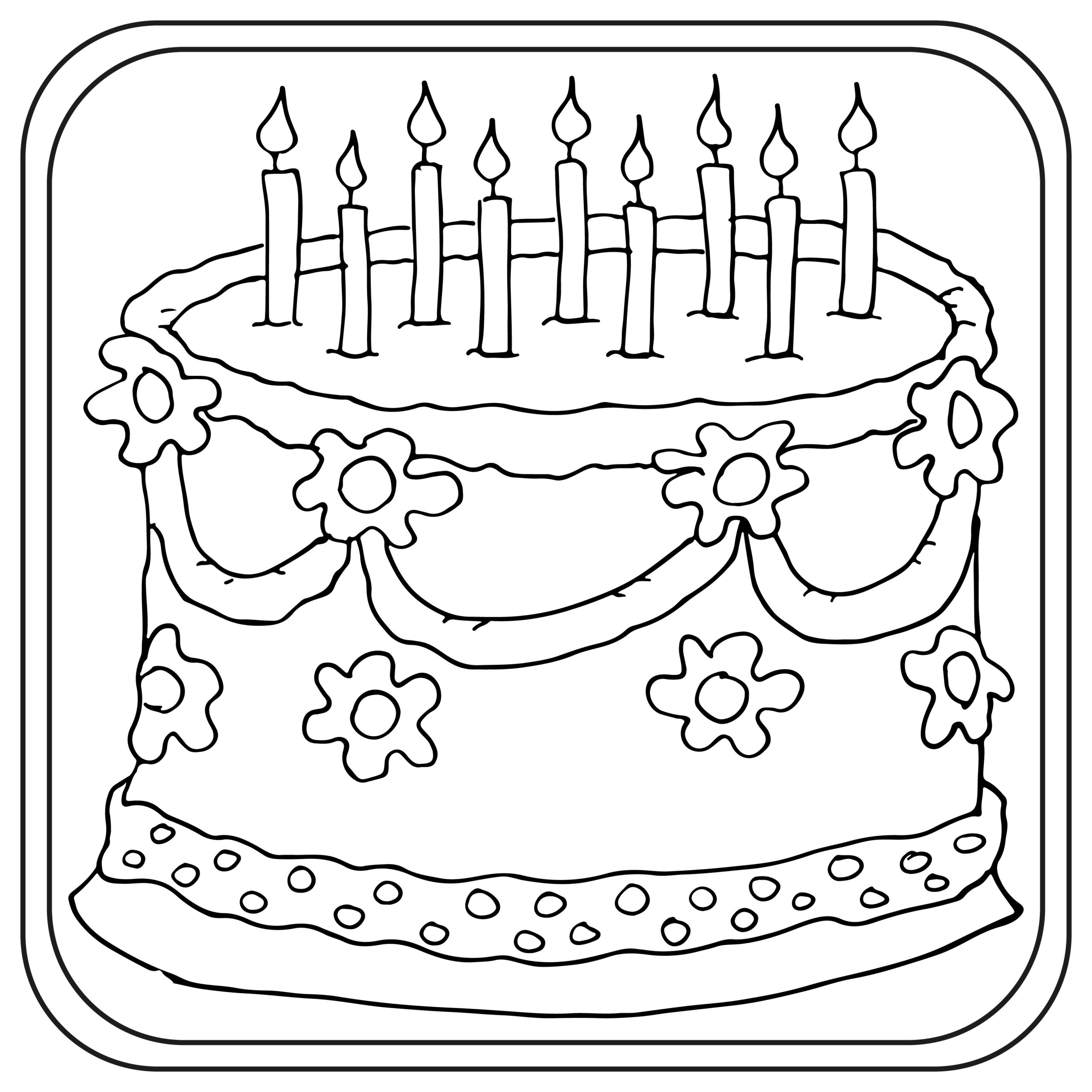 birthday cake coloring pages