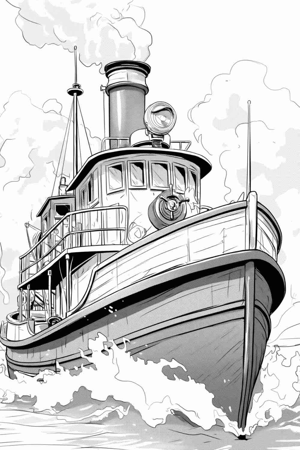 Boat Coloring Page Fun And Detailed Nautical Scene To Color