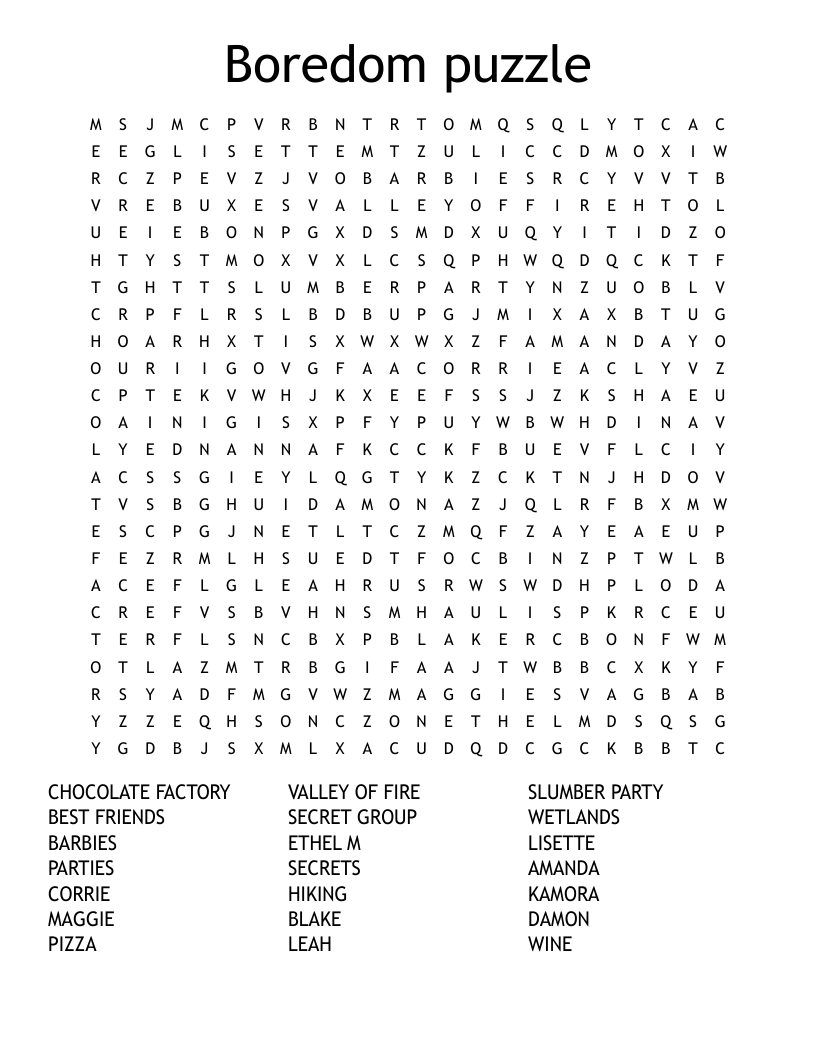 Boredom Puzzle Word Search WordMint Boredom Puzzle Word Search WordMint