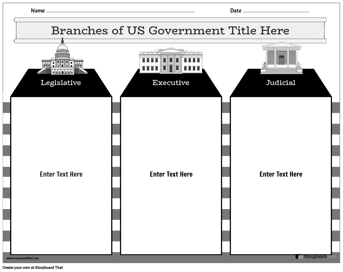 3 branches of government worksheet