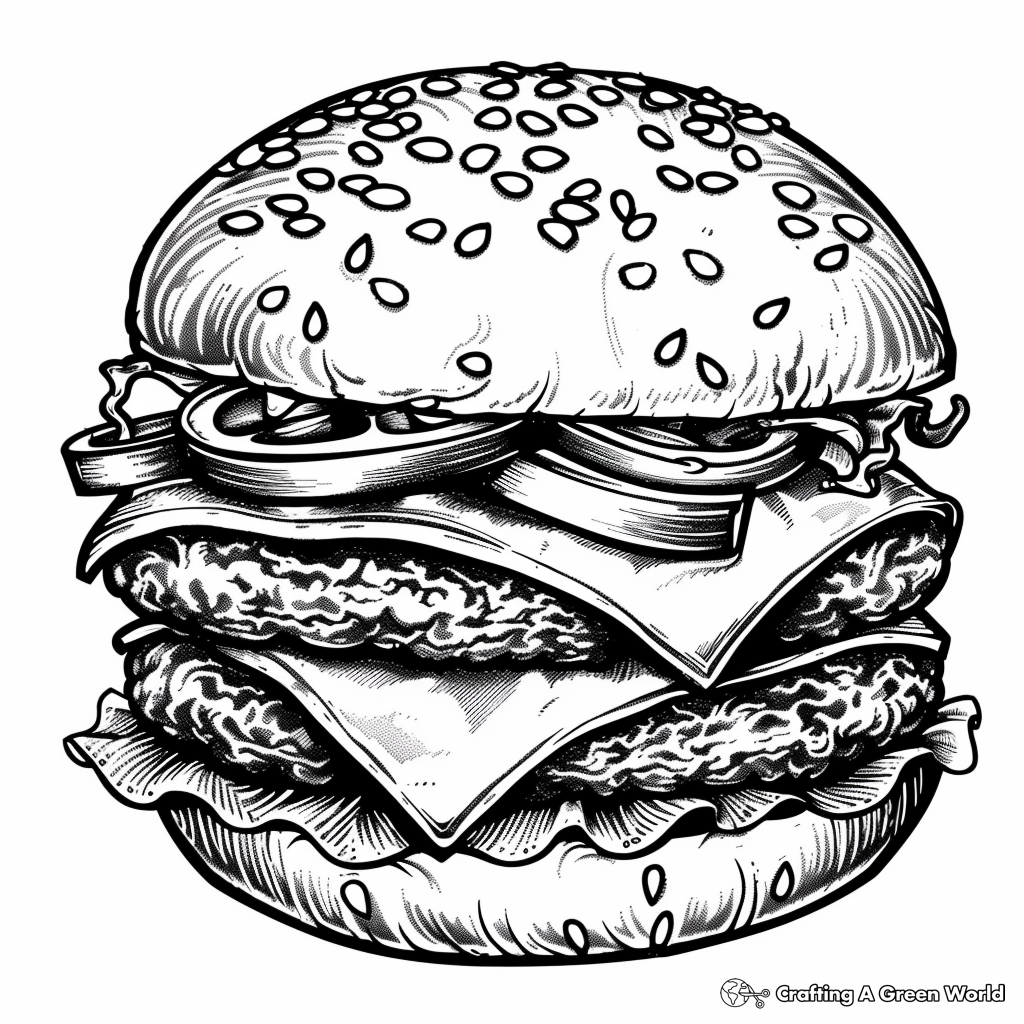 Burger Coloring Pages Free Printable 