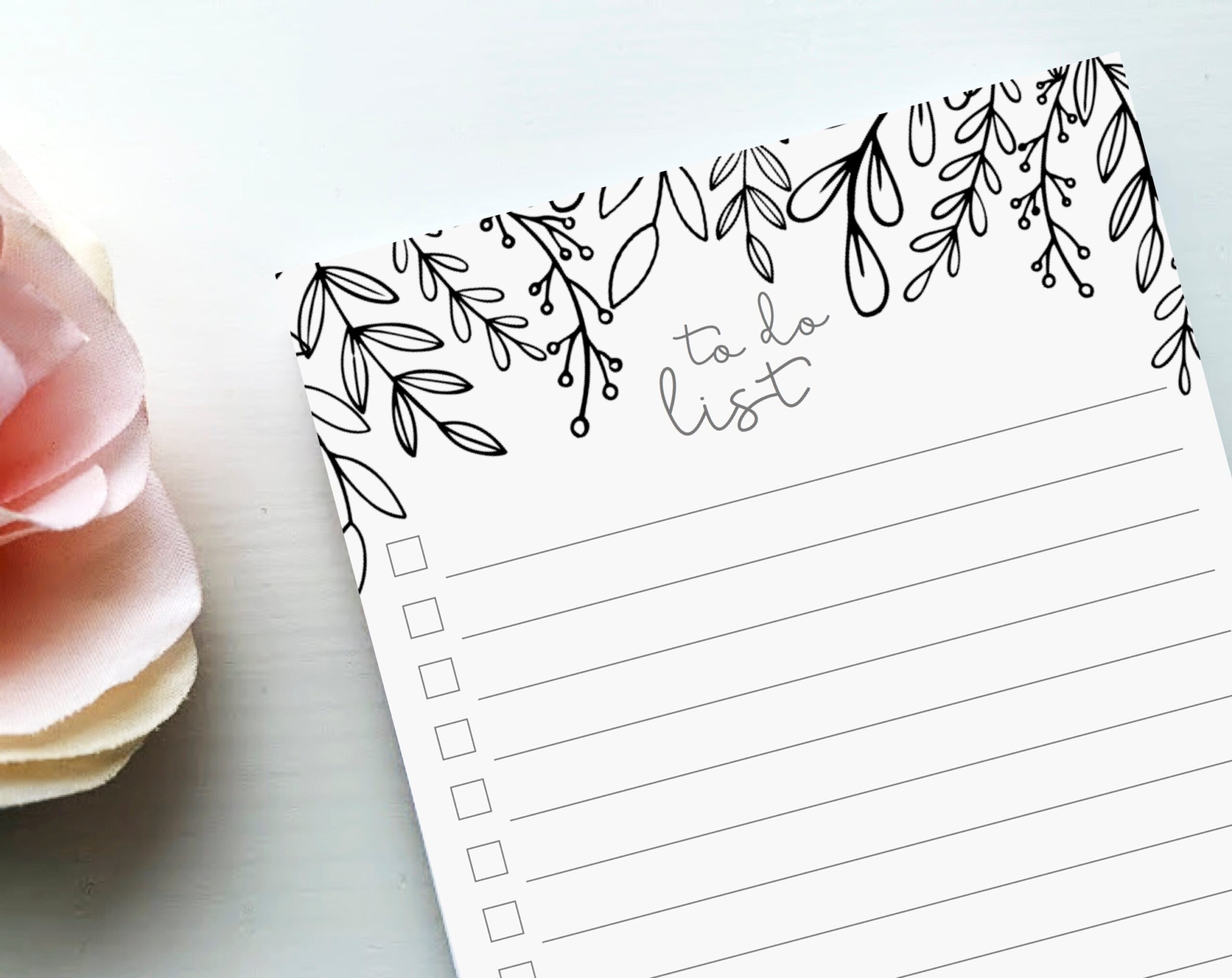 Buy To Do List Notepad Cute Floral Notepad Lined To Do List Doodle Notepad For Coloring Teacher Bridesmaid Gift Daily To Do List Pad Online In India Etsy