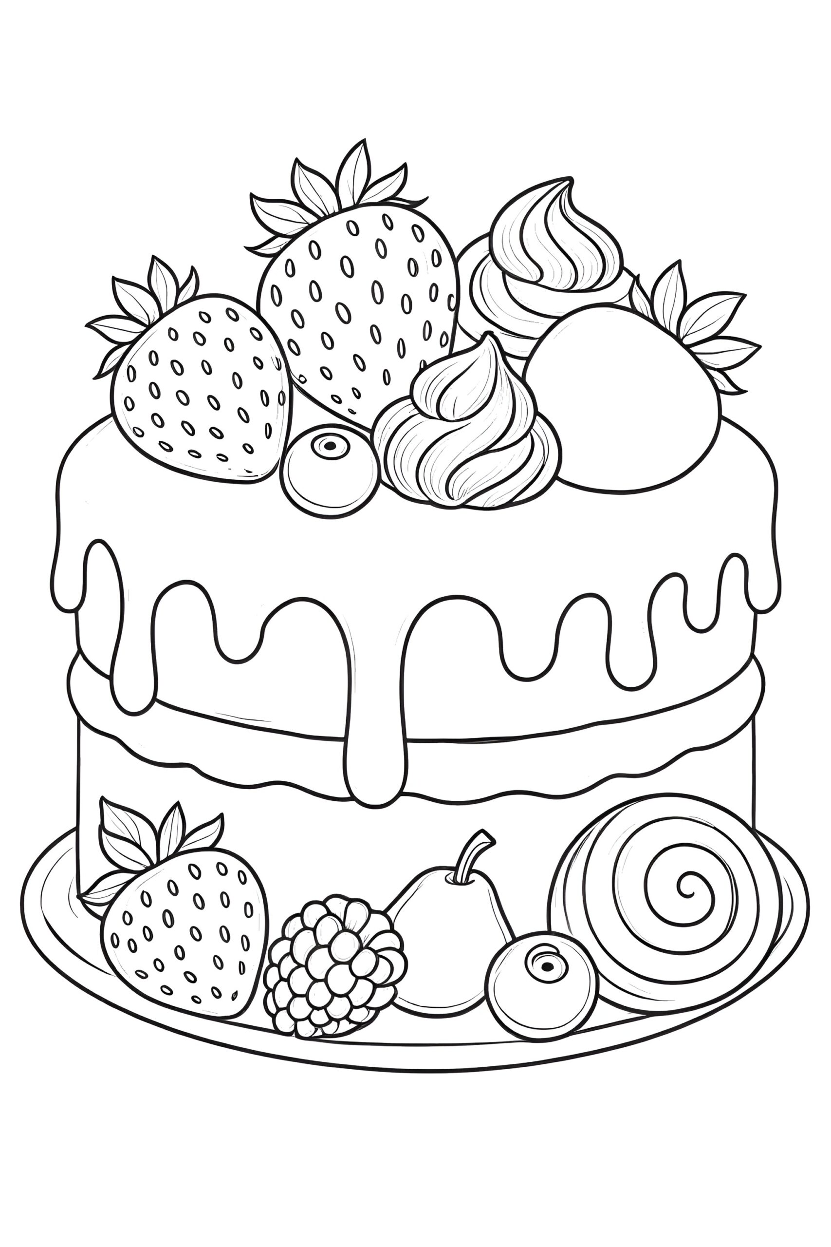 Cake Color Page Coloring Pages Mimi Panda Cake Color Page Coloring Pages Mimi Panda