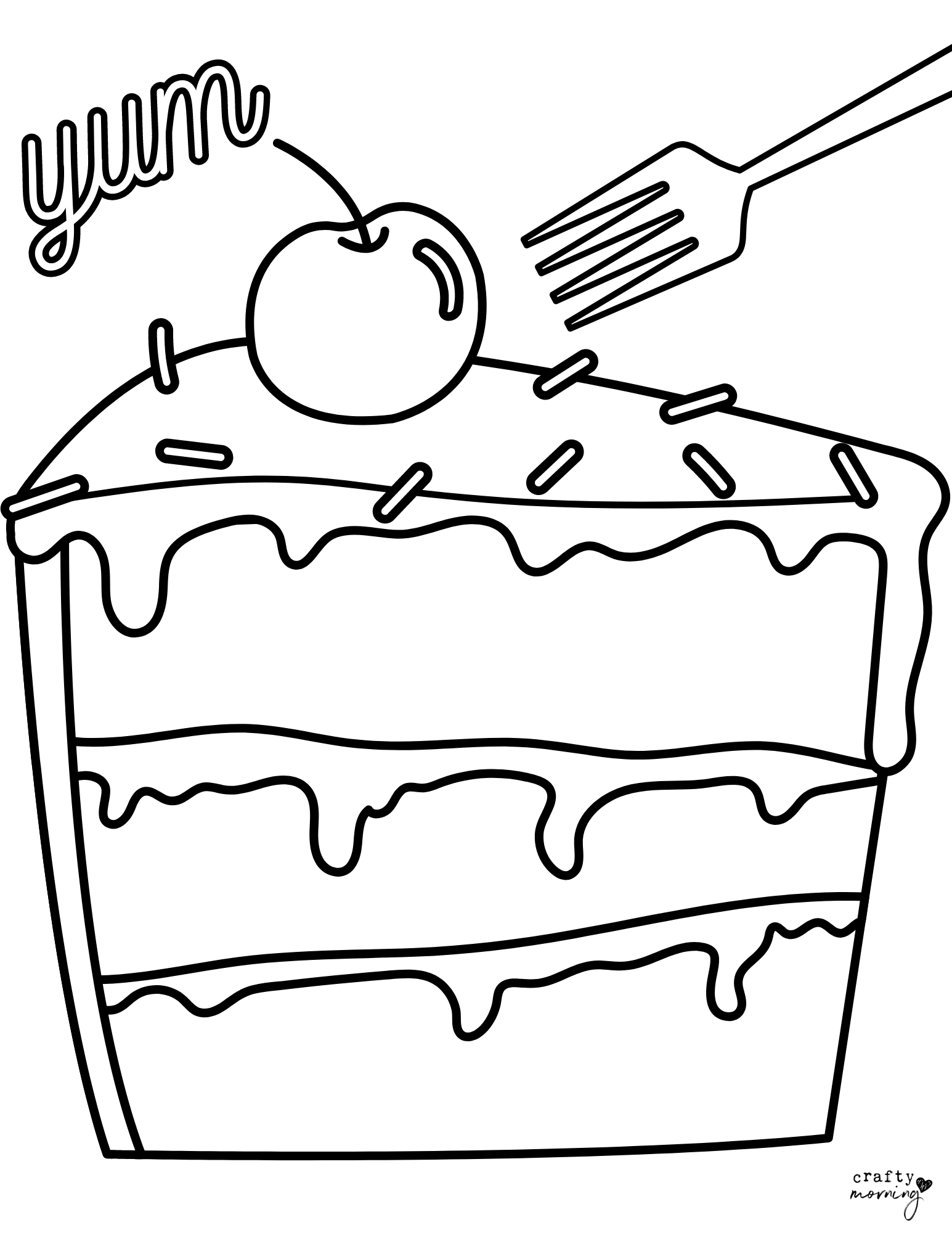Cake Coloring Pages Crafty Morning