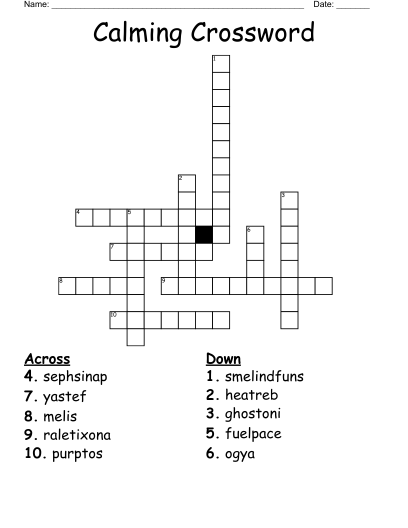 Calming Crossword WordMint
