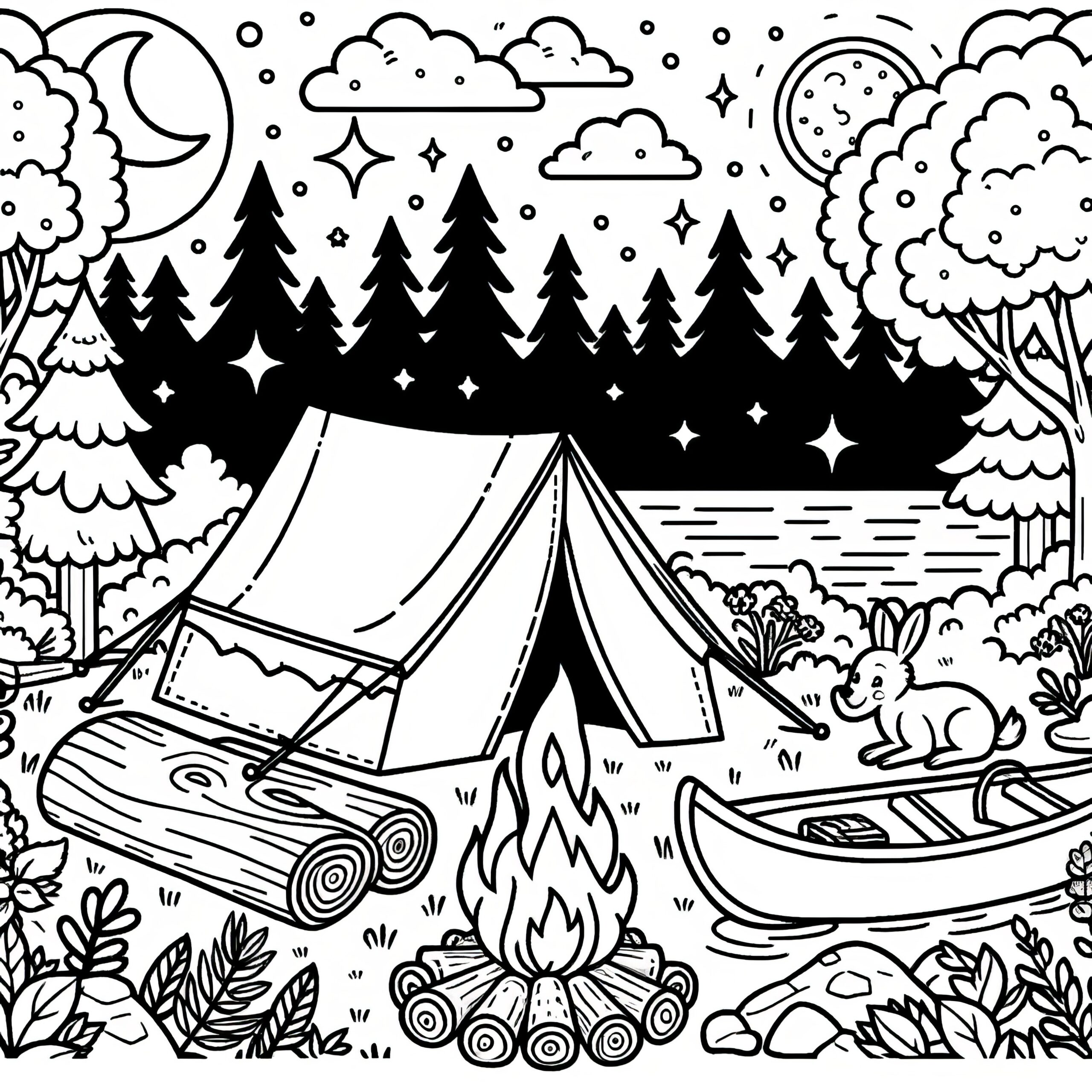 camping coloring page